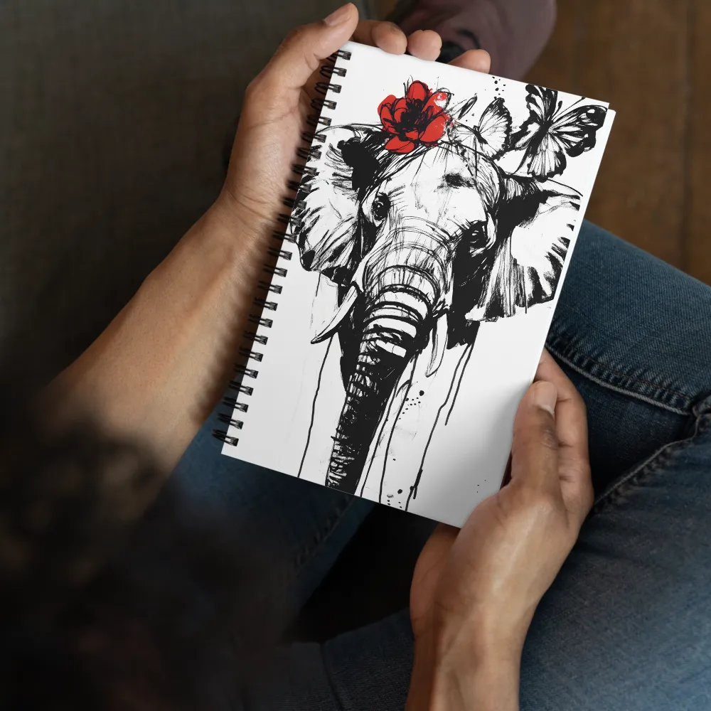 Whimsical Elegance: The Elephant's Adornments | Spiral Notebook