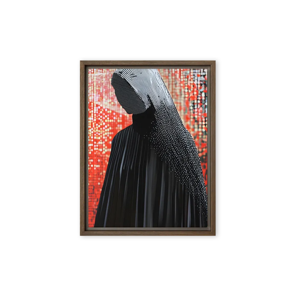 Veil of Modernity | Canvas with Brown Frame | 9″×12″