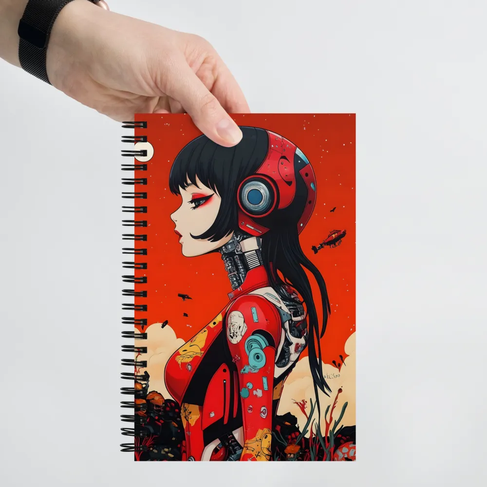 Ethereal Mechanica: A Cyberpunk Portrait | Spiral Notebook