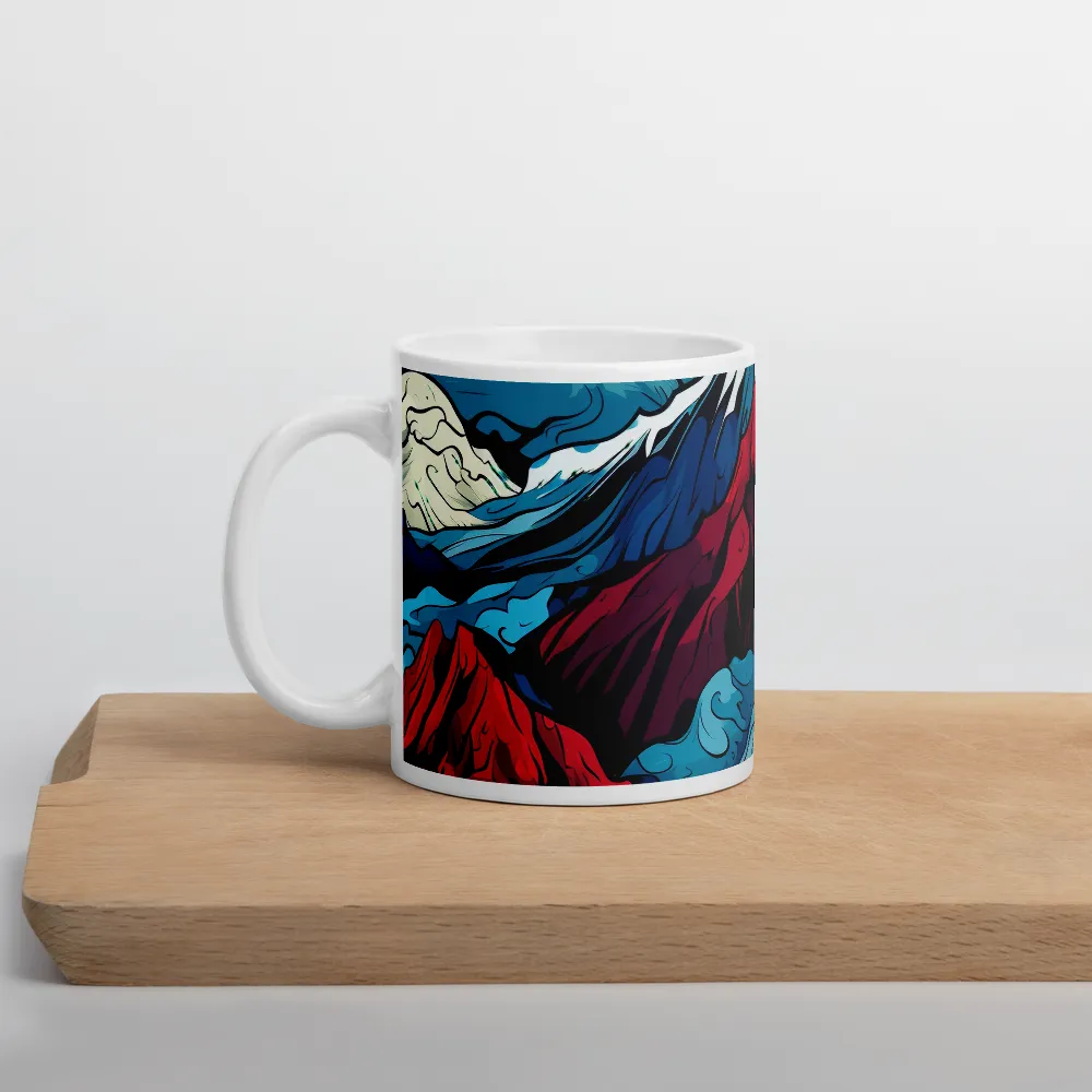 Mountain Majesty: An Abstract Voyage | Mug with White inside | 11 oz