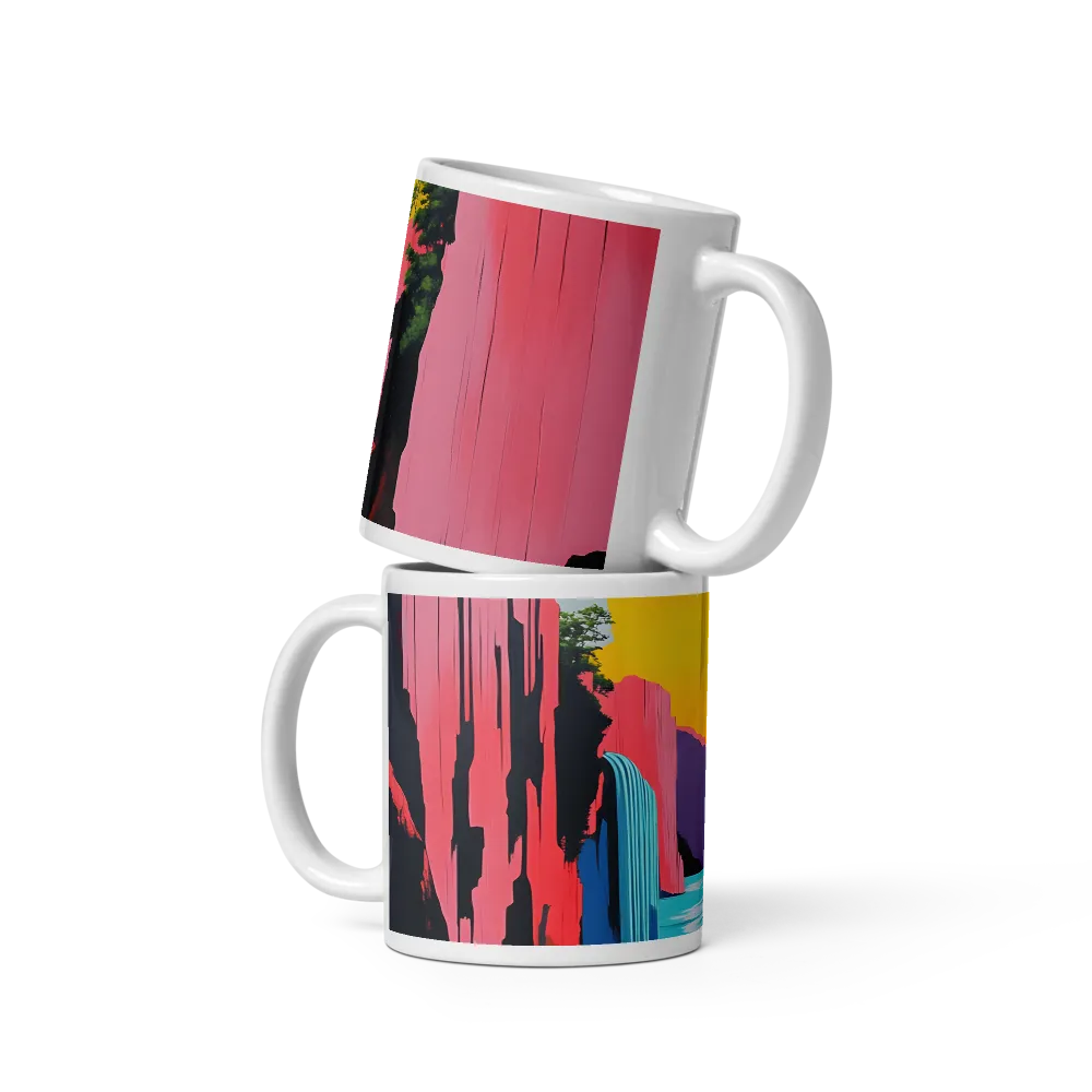 Dreamscape of Pink Cliffs and Turquoise Waters | Mugs | Multiple Sizes & Colors