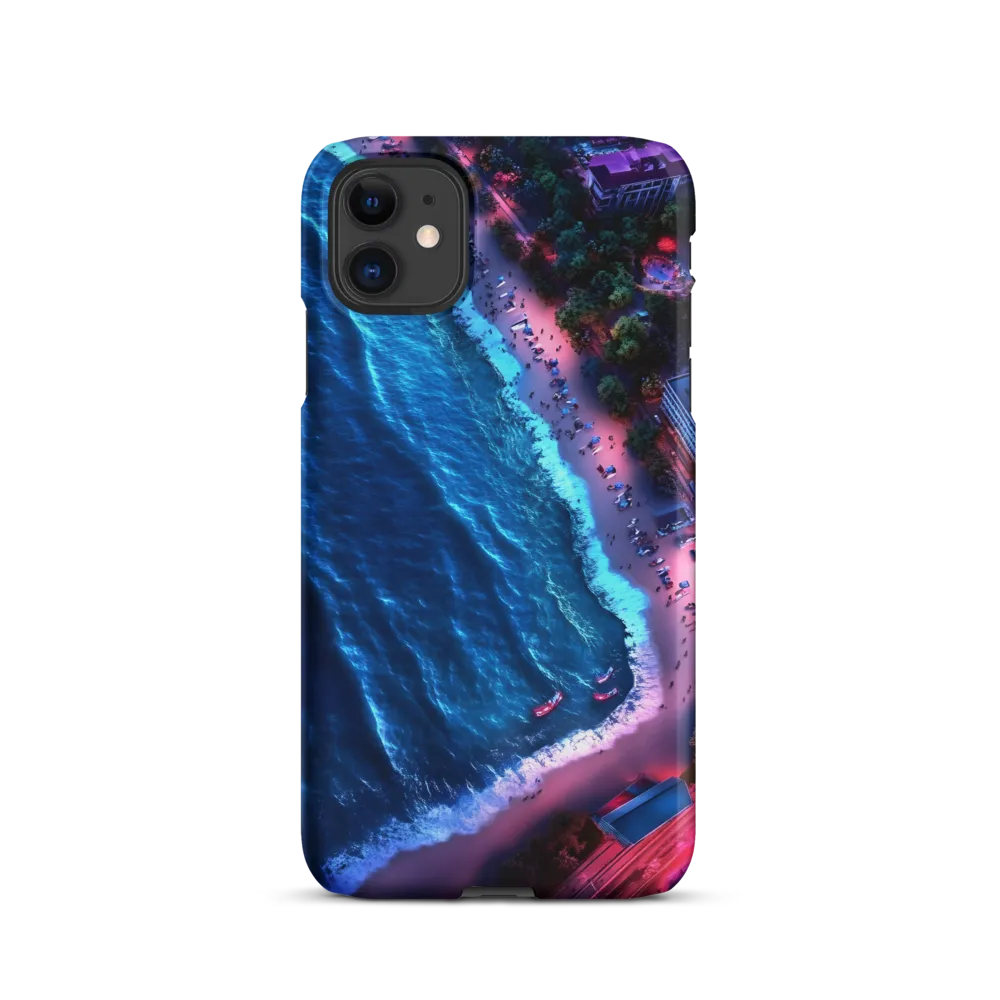 Twilight Reflections: A Serene Beach Aerial | Phone Case |  11 | Snap Case | Matte