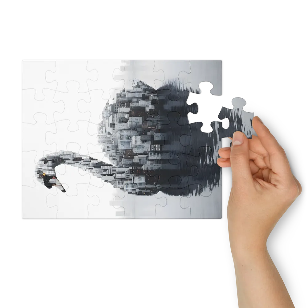 Urban Swan 
 Jigsaw Puzzle in Tin Box
