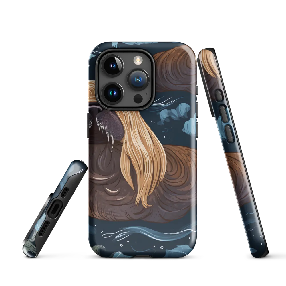 Whimsical Walruses in Deep Blue