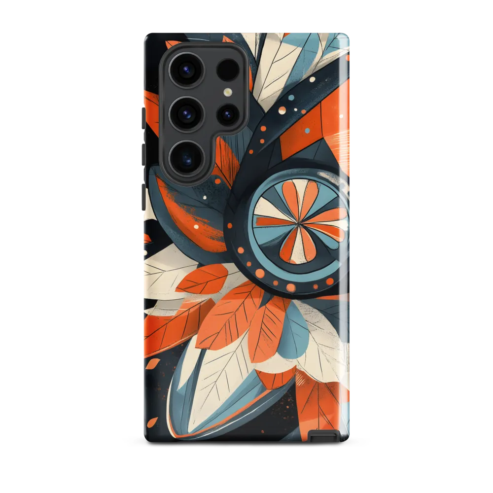 Floral Symphony in Orange and Teal