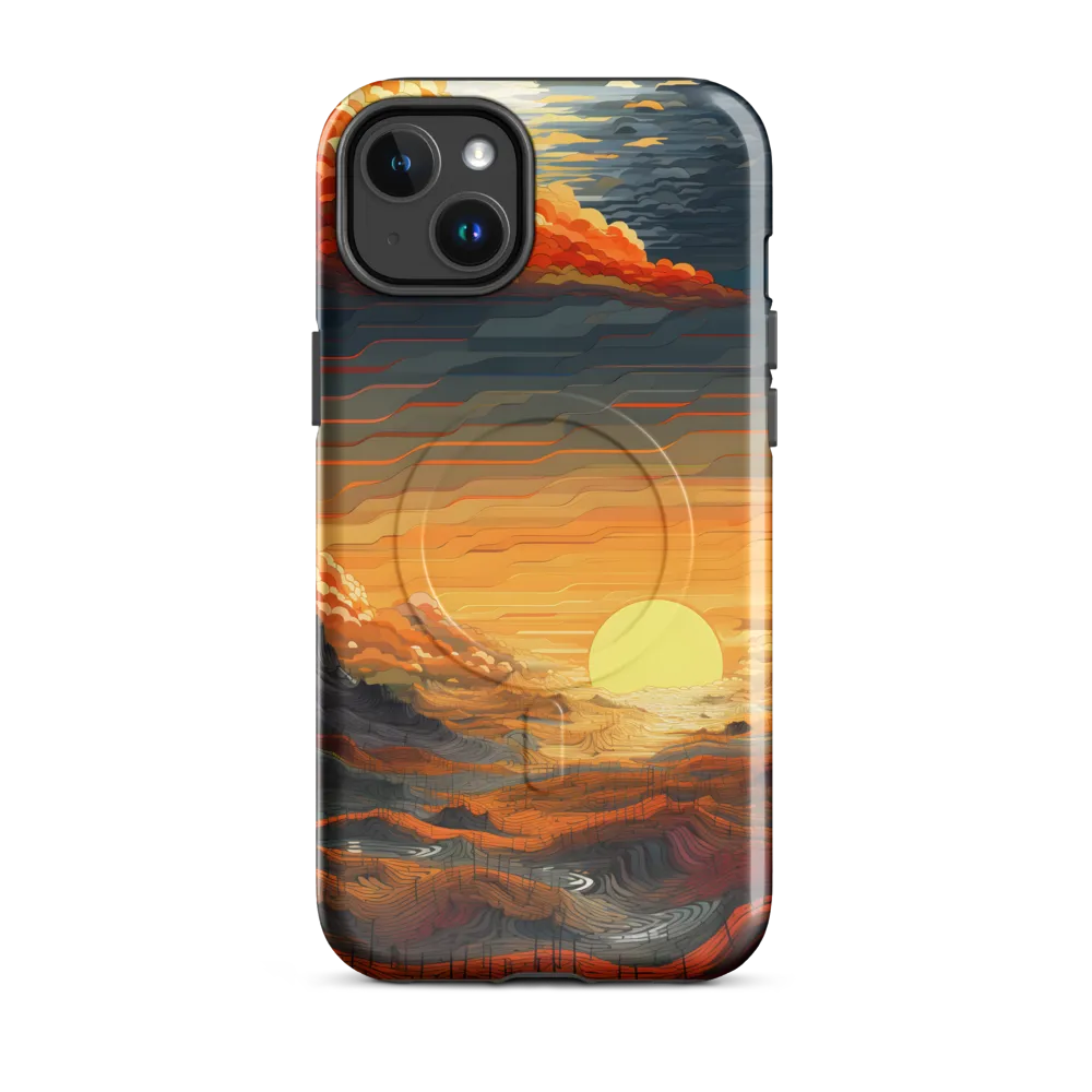 Ethereal Sunset: A Serene Landscape in Flowing Forms
