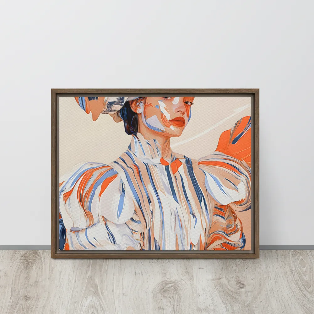 Vibrant Elegance | Canvas with Brown Frame | 16″×20″