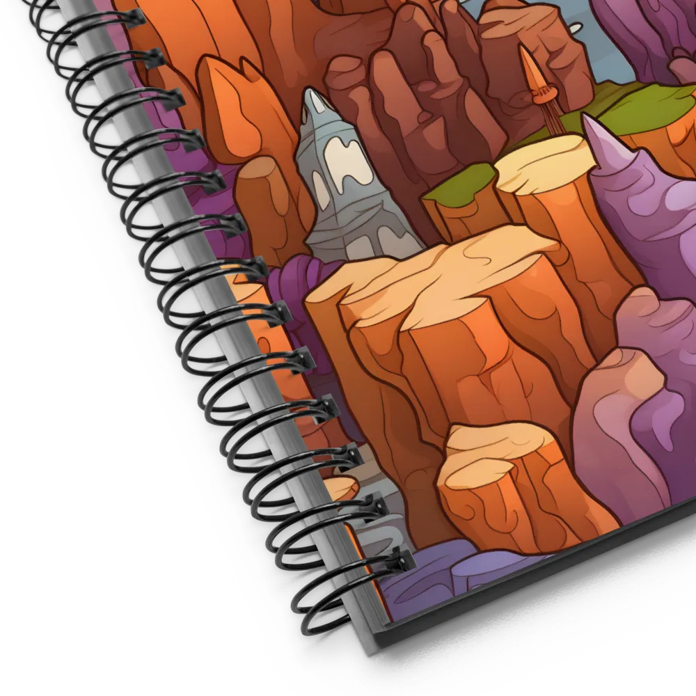 Vibrant Rockscape: A Digital Odyssey | Spiral Notebook