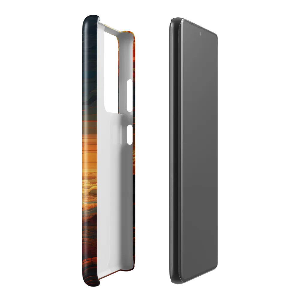Ethereal Sunset: A Serene Landscape in Flowing Forms | Phone Case |  S21 Ultra | Snap Case | Glossy
