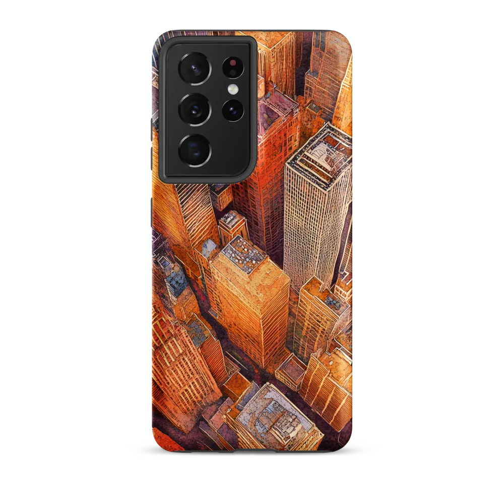 Urban Symphony in Orange and Purple