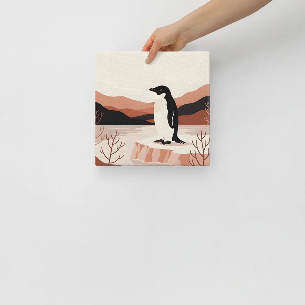 Penguin on Ice Floe 
 Canvas | 10″x 10″