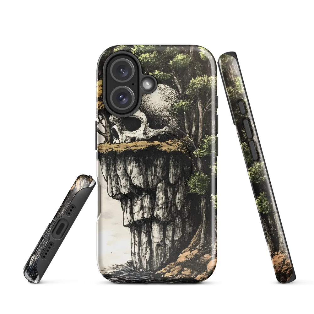The Whispering Skull: A Surreal Encounter with Nature | Phone Case |  16 | MagSafe® Tough Case | Glossy