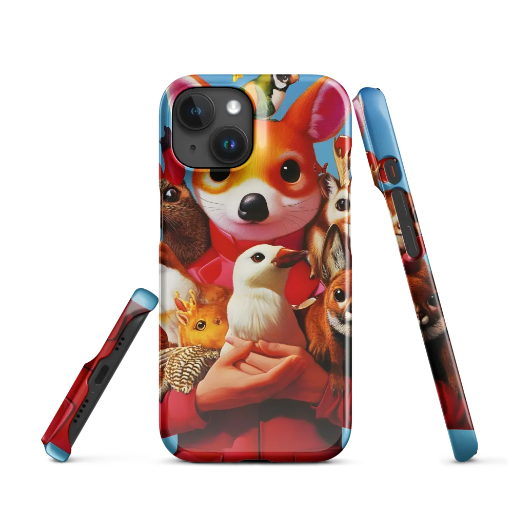 Harmony in Whimsy: A Modern Animal Ensemble | Phone Case |  15 | Snap Case | Glossy
