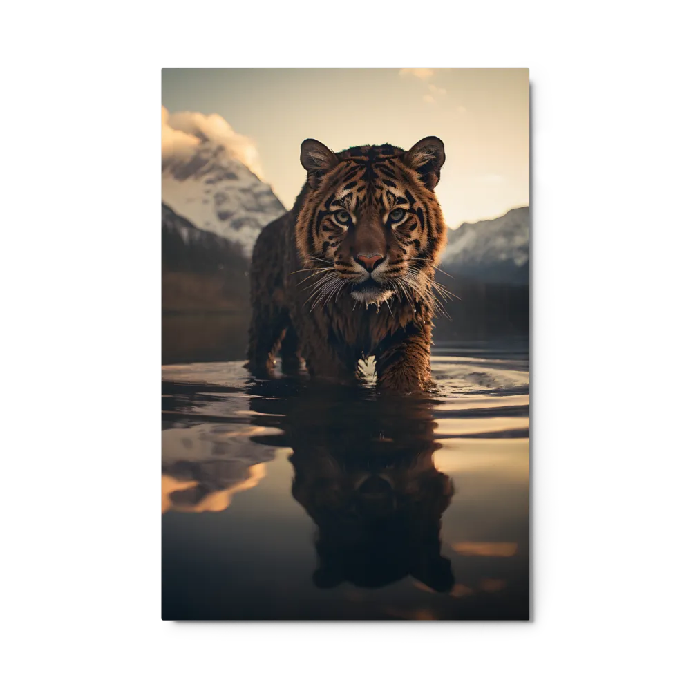 Majestic Reflection: The Tiger's Domain | Metal Print | 24″×36″