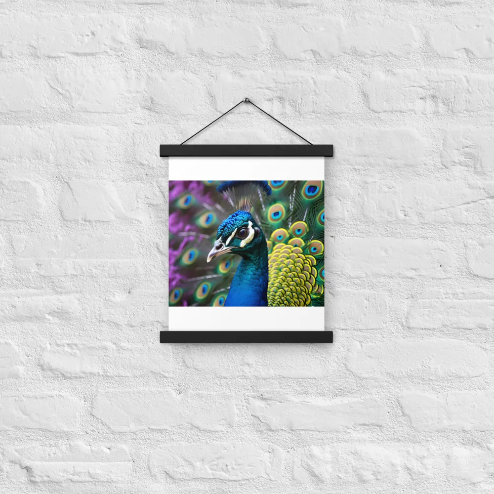 Regal Plumage: The Peacock's Splendor | Poster With Black Wood Hanger | 11″×14″