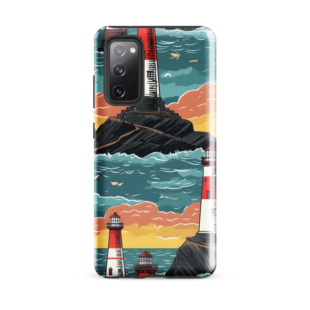 Lighthouses in a Whimsical Ocean | Phone Case |  S20 FE | Tough Case | Glossy