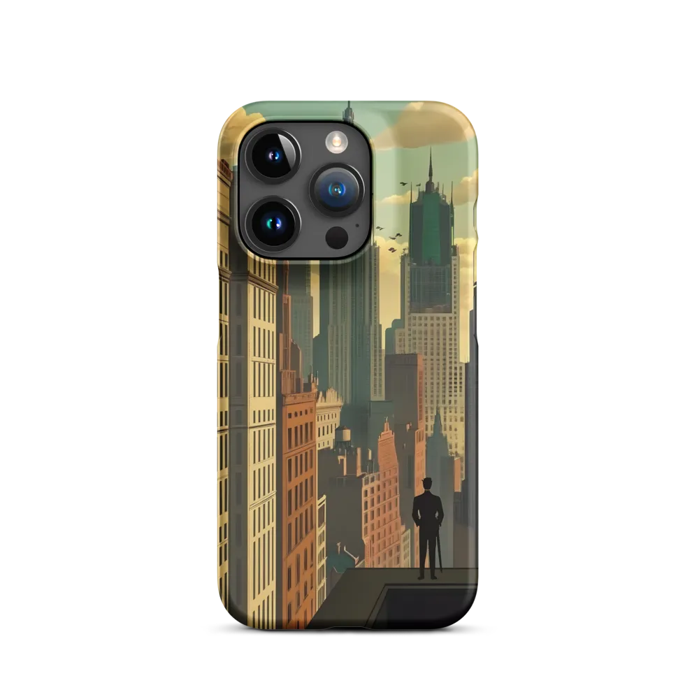 Urban Dreams: A Silhouette in Art Deco Cityscape