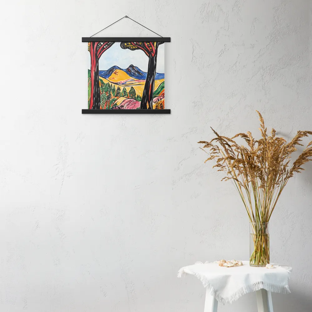Vibrant Nature's Embrace | Poster With Black Wood Hanger | 14″×14″