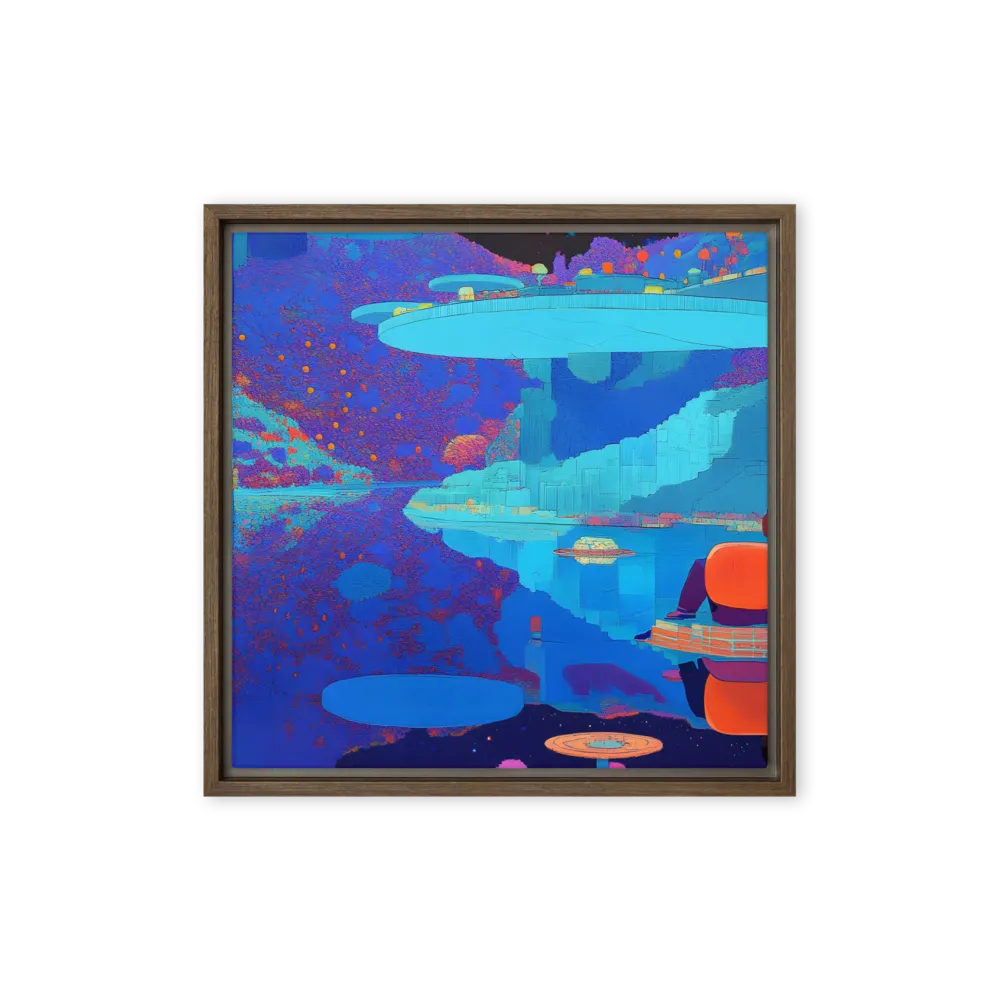 Reflections of Serenity | Canvas with Brown Frame | 16″×16″