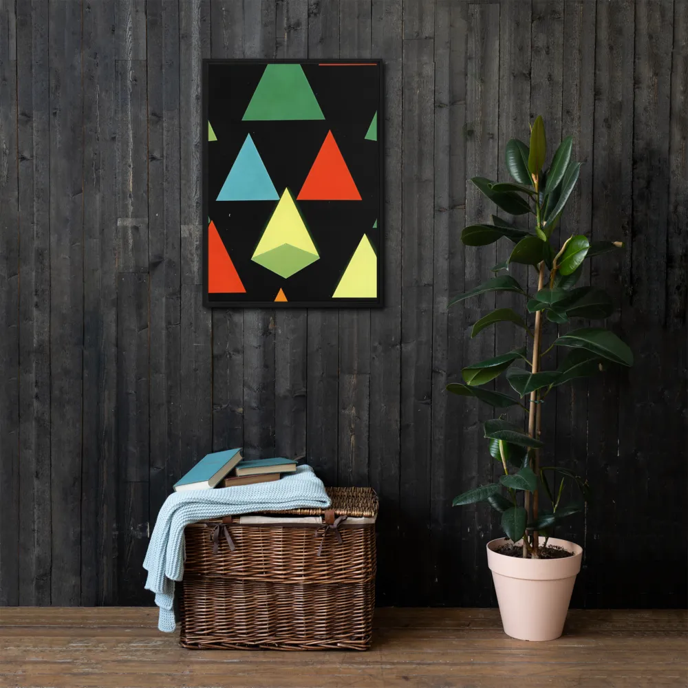 Geometric Harmony in Color | Canvas with Black Frame | 20″×28″