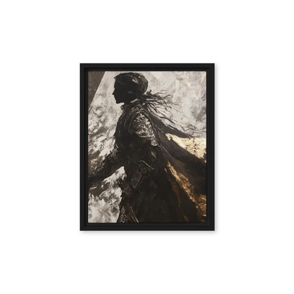The Silhouette of Valor | Canvas with Black Frame | 11″×14″