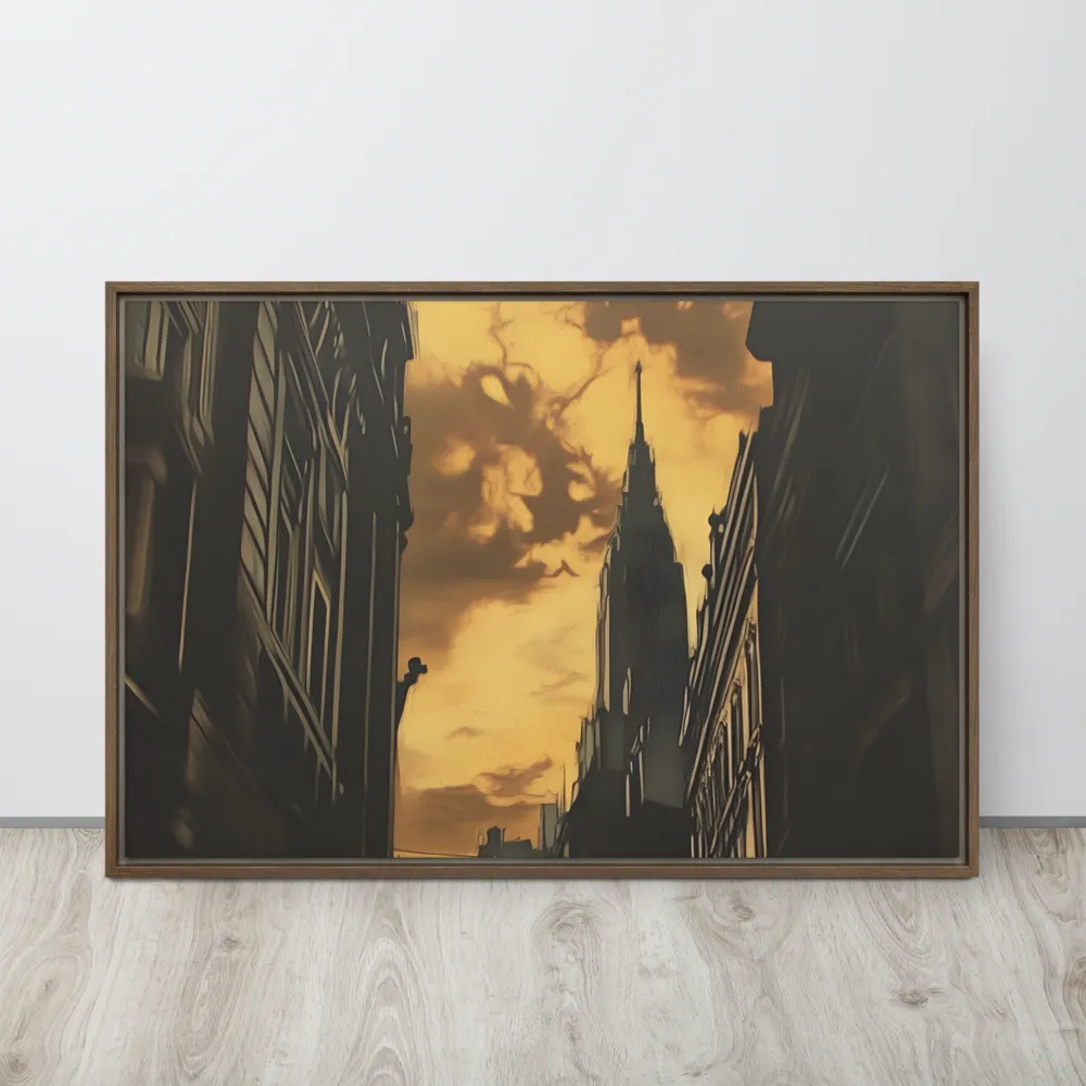 The Twilight Streets | Canvas with Brown Frame | 24″×36″