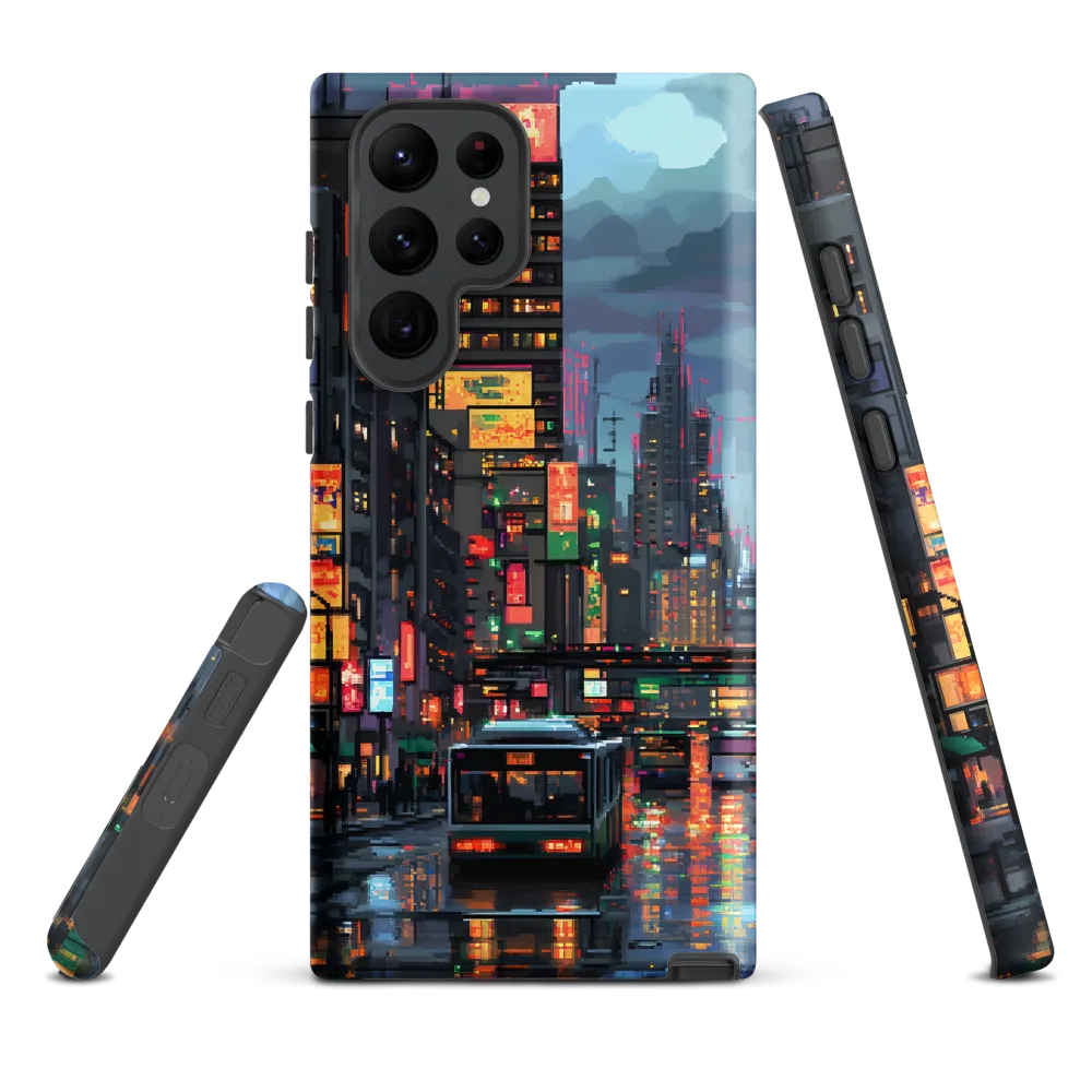 Neon Dreams: A Pixelated Urban Night