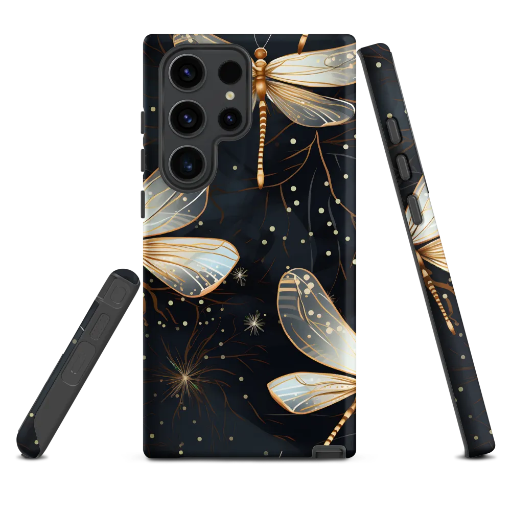 Ethereal Dance: Dragonflies in a Midnight Garden