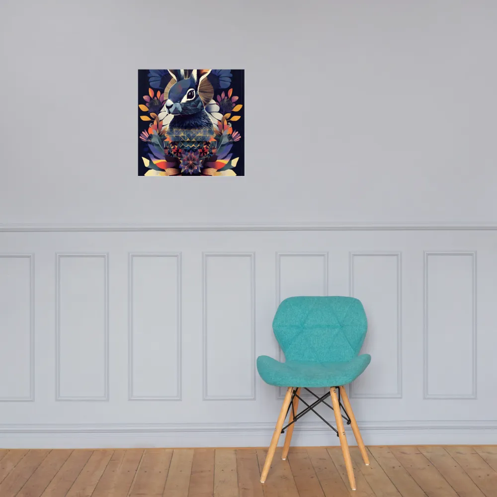 Ethereal Bunny: A Geometric Wonderland | Poster | 18″×18″