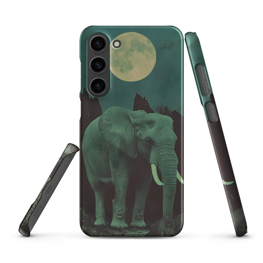 Ethereal Presence: Elephant Under a Full Moon | Phone Case |  S23 Plus | Snap Case | Matte
