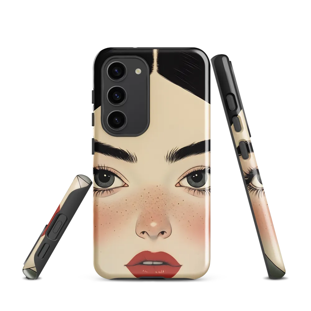 Serenity Captured: A Modern Portrait | Phone Case |  S23 | Tough Case | Glossy