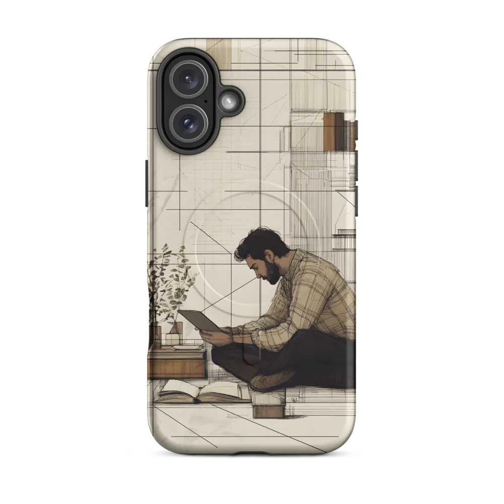 Quiet Reflections in Line | Phone Case |  16 Plus | MagSafe® Tough Case | Matte
