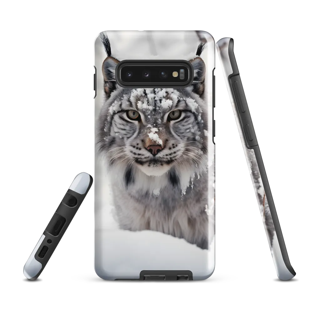 Whispers of Winter: The Lynx in Snow | Phone Case |  S10 Plus | Tough Case | Glossy