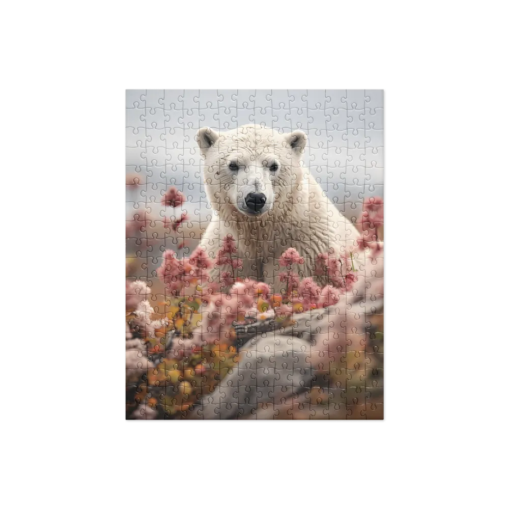 Curiosity Among Blooms: The Polar Bear | Jigsaw Puzzle | 252/520 pieces