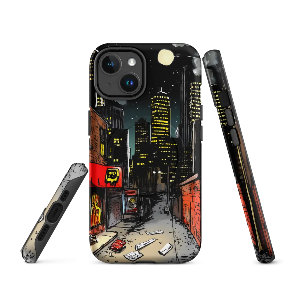 Nocturnal Cityscape: The Hidden Alley | Phone Case |  14 | MagSafe® Tough Case | Matte