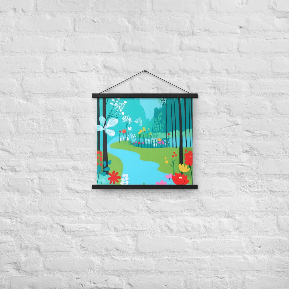 Whispers of Spring: A Colorful Retreat | Poster With Black Wood Hanger | 18″×18″