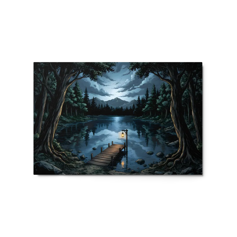 Serene Night Lake 
 Metal Print | 20″x 30″