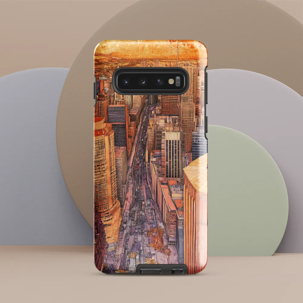 Mosaic Cityscape at Dusk
