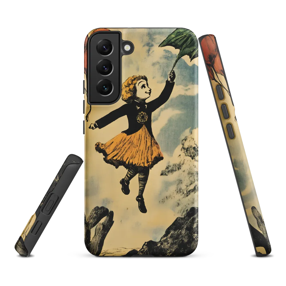 Upward Drift — Girl with Umbrella and Balloons