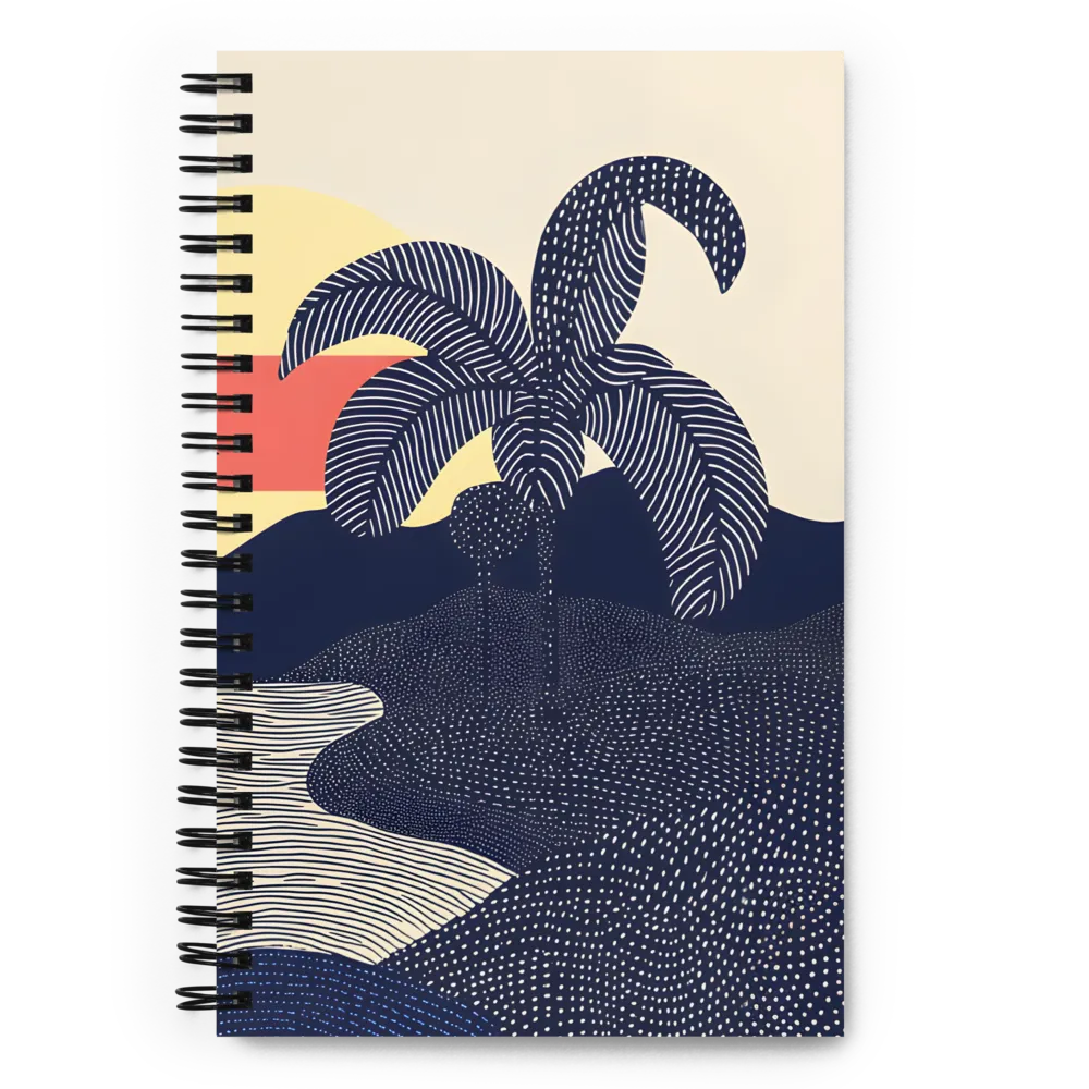 Tranquil Sunset in Modern Minimalism | Spiral Notebook