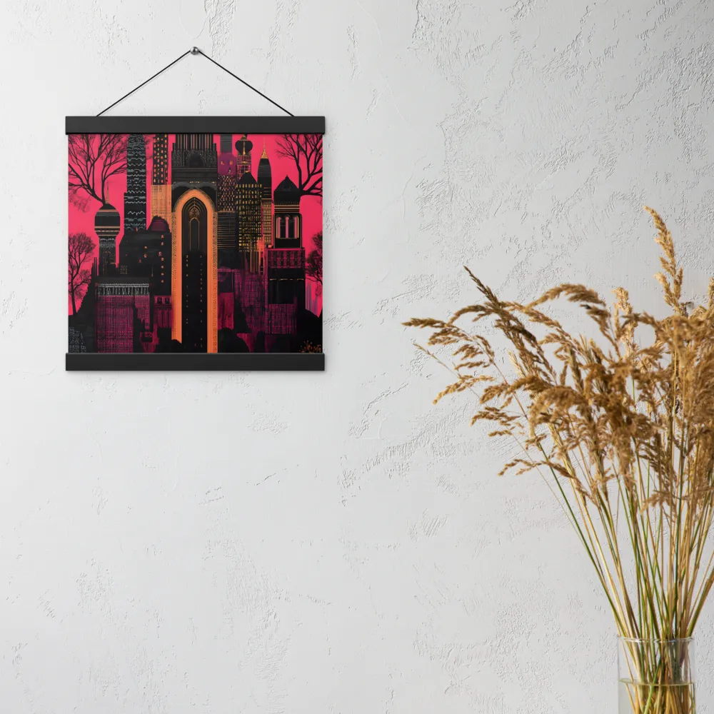 Urban Reverie | Poster With Black Wood Hanger | 12″×12″