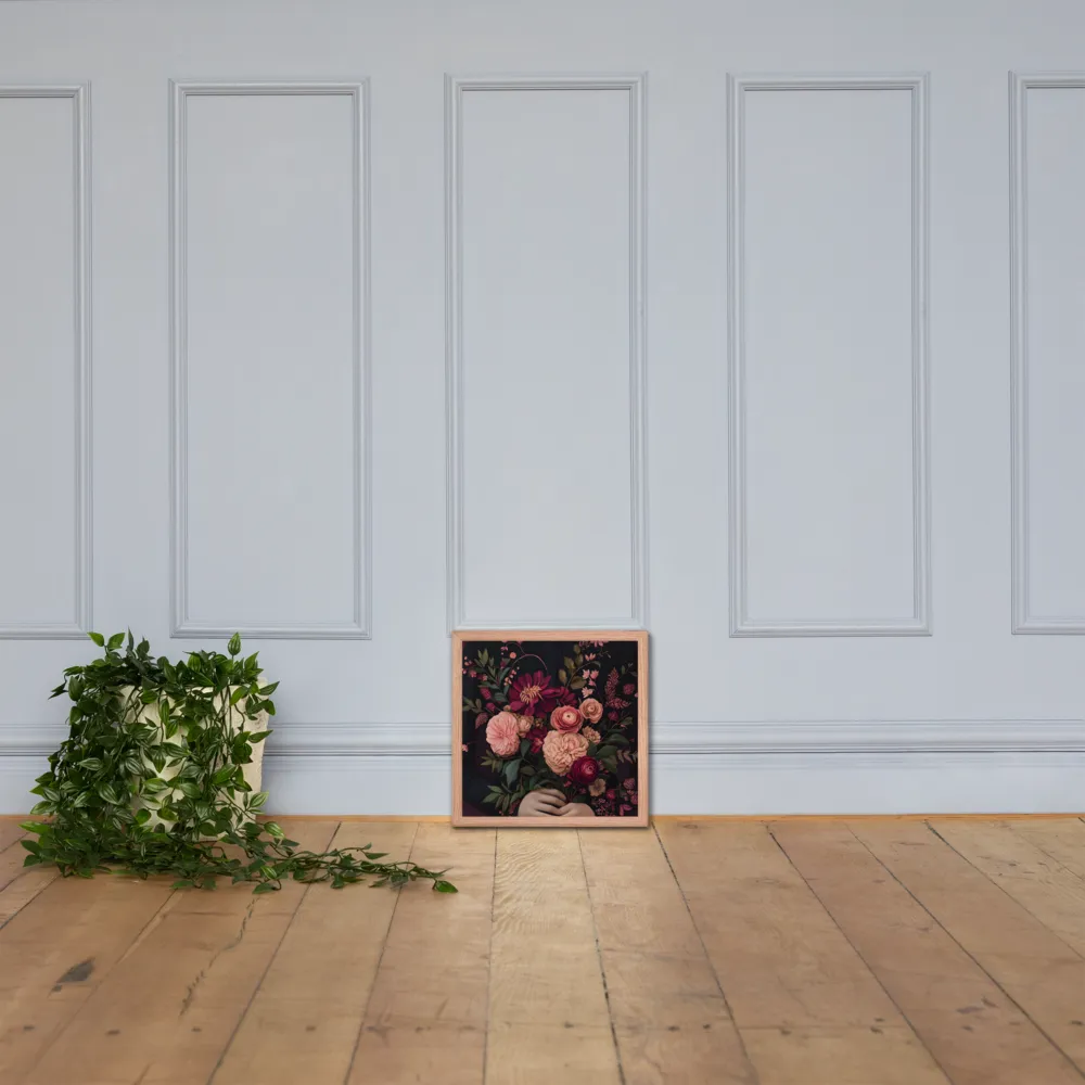 Botanical Elegance | Poster with Red oak Frame | 14″×14″