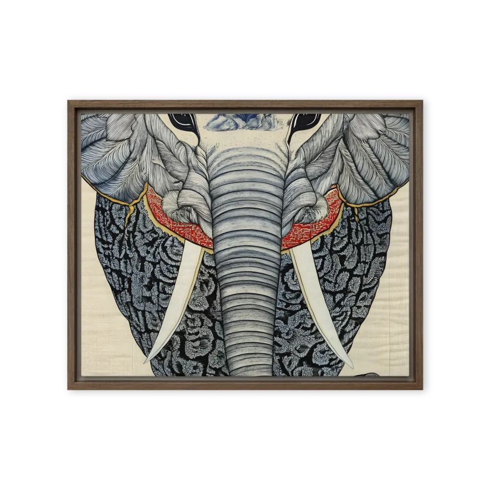 Majesty of the Elephant | Canvas with Brown Frame | 16″×20″