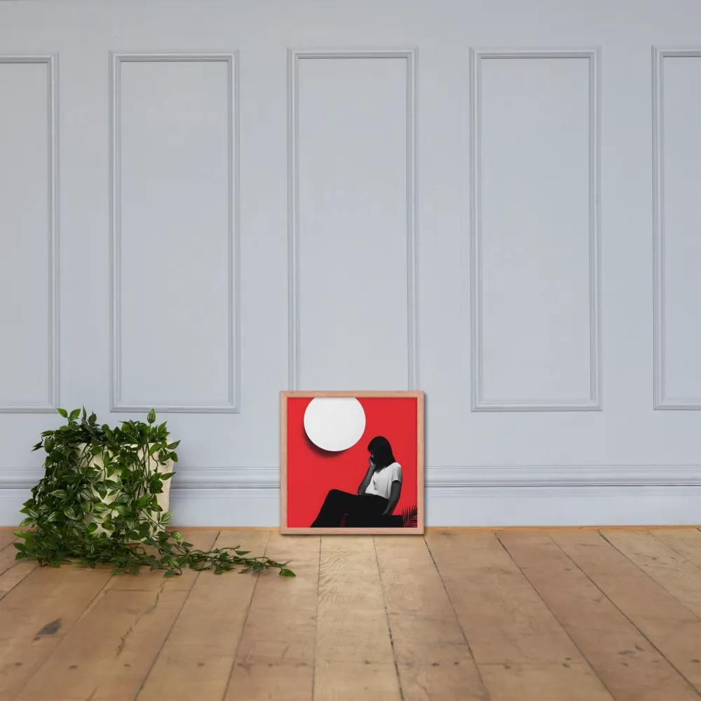Contemplation in Red | Poster with Red oak Frame | 16″×16″