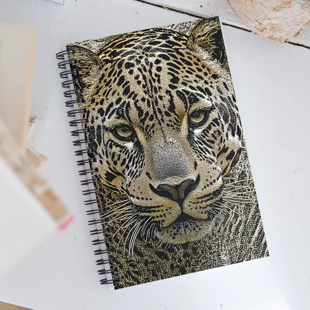 The Majestic Gaze: Portrait of a Leopard | Spiral Notebook