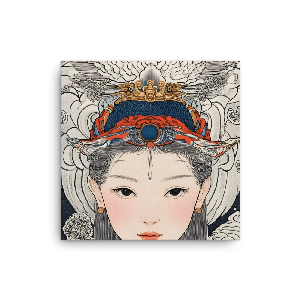 Serenity in Myth: A Traditional Portrait | Thin Canvas | 16″×16″
