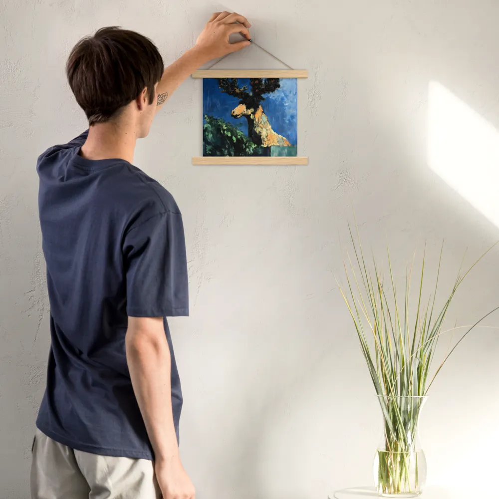The Majestic Deer in Nature | Poster With Oak Wood Hanger | 10″×10″