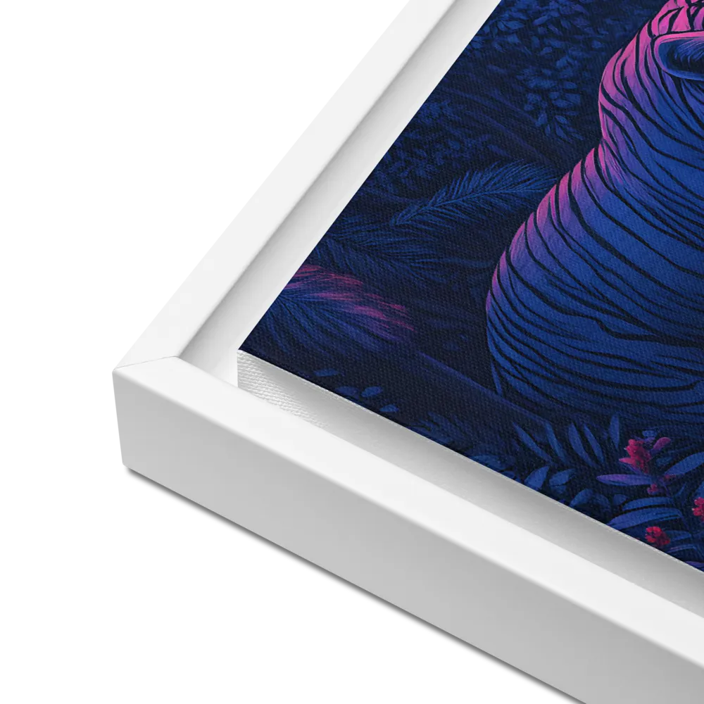 Mystic Prowler: The White Tiger in the Jungle | Canvas with White Frame | 12″×16″