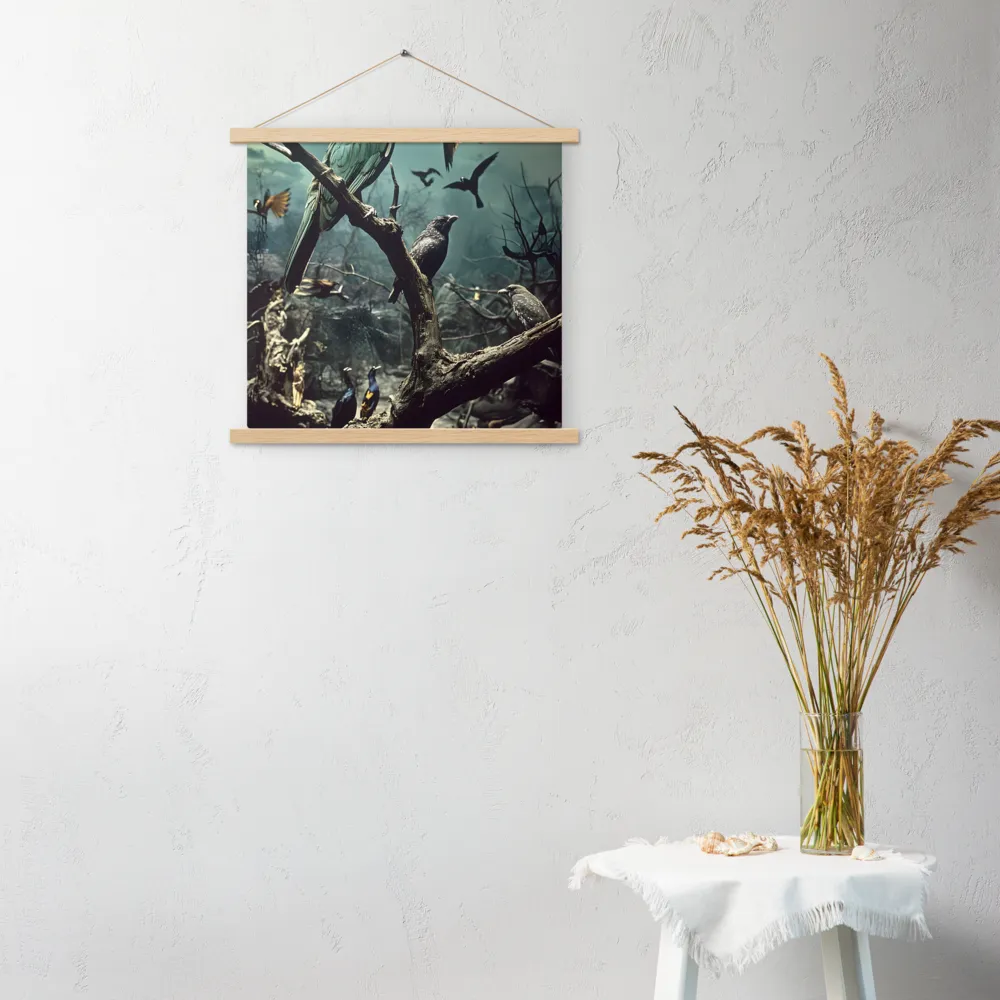 Whispers of the Avian Realm | Poster With Oak Wood Hanger | 18″×18″