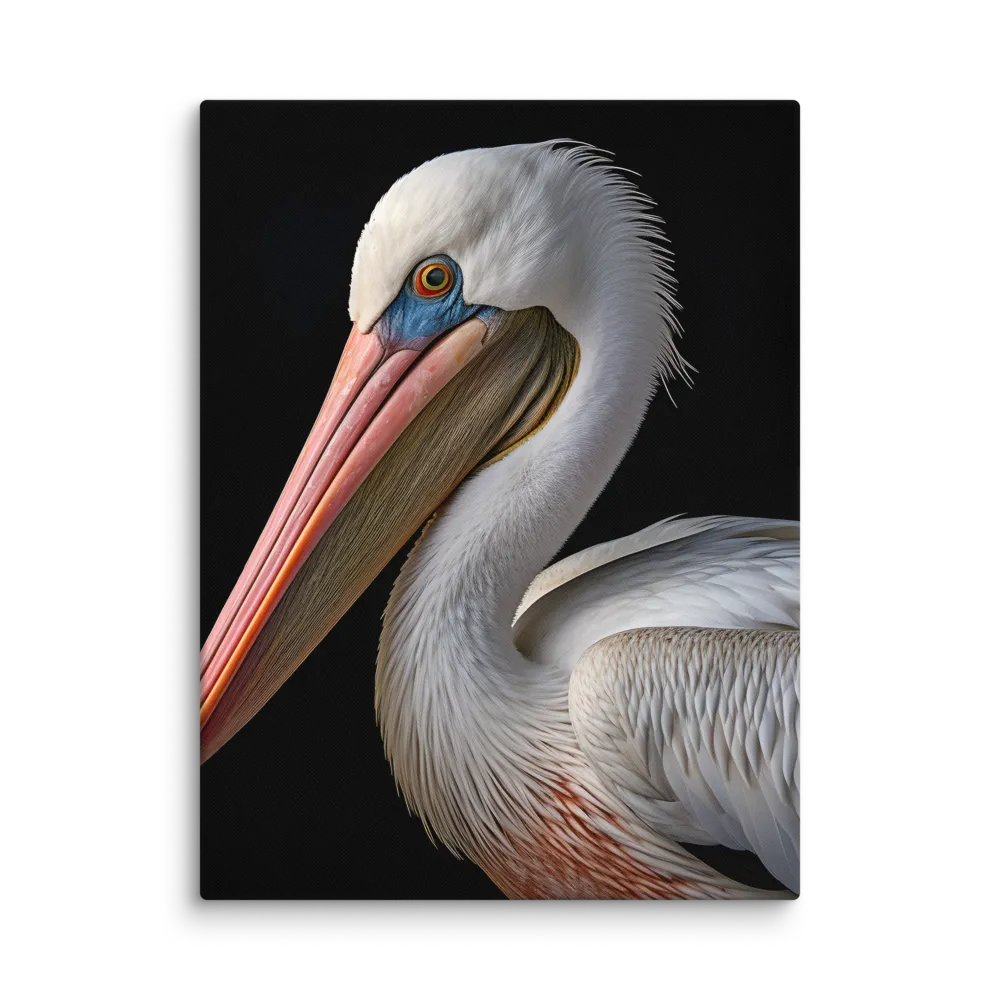 Elegance in White: The Pelican | Canvas | 24″×32″